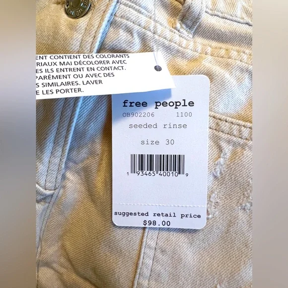 Free People Cream Overall Shorts